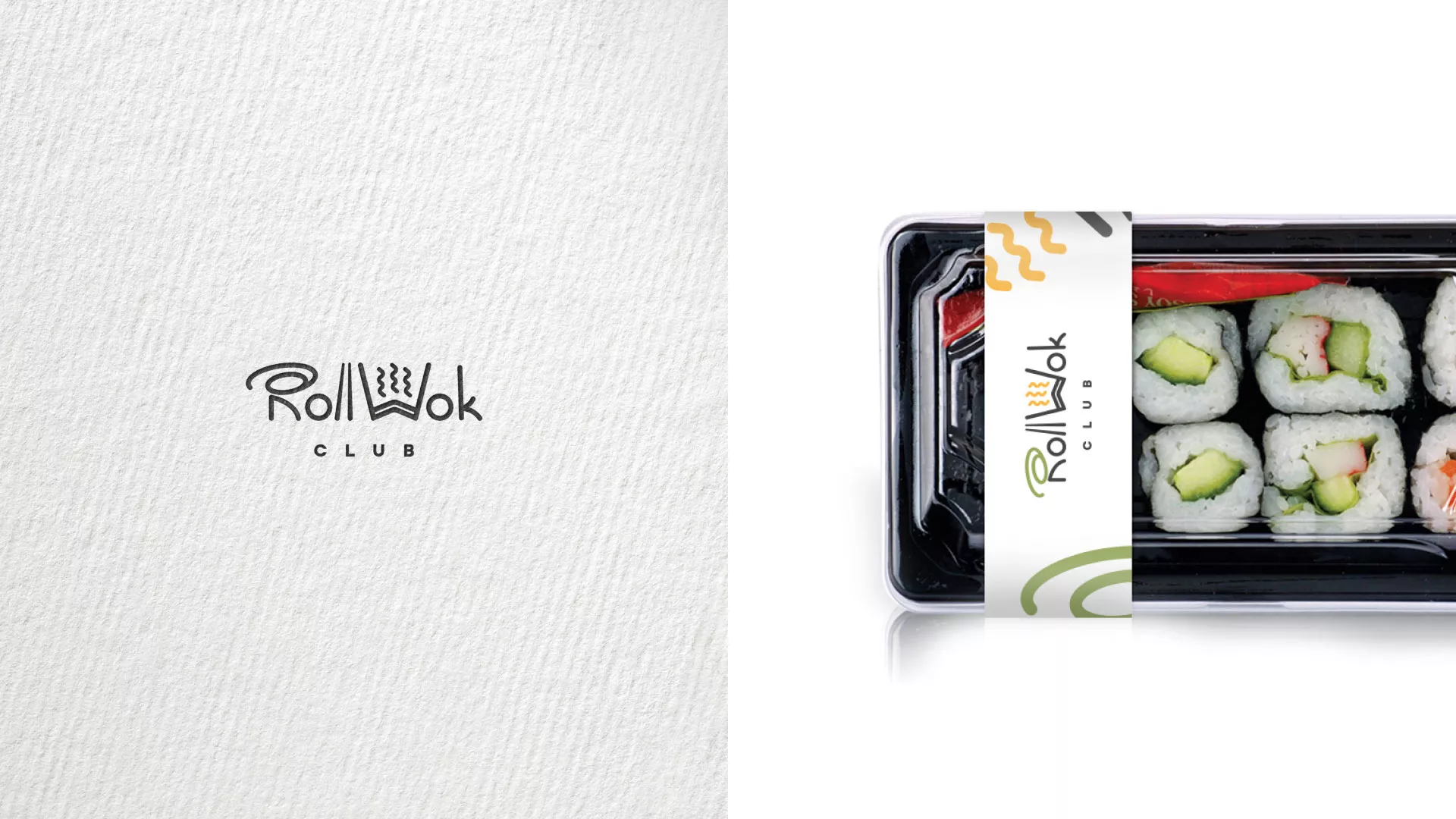 Разработка наклеек для суши-бара «Roll Wok Club» в Ужуре